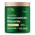 Pro Vital NAD+ Liposomal Nicotinamide Riboside supplement jar for energy and anti-aging benefits.